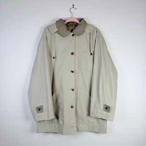 Vintage Fleet Street Beige Hooded Anorak Jacket - Women's Large Removable Hood